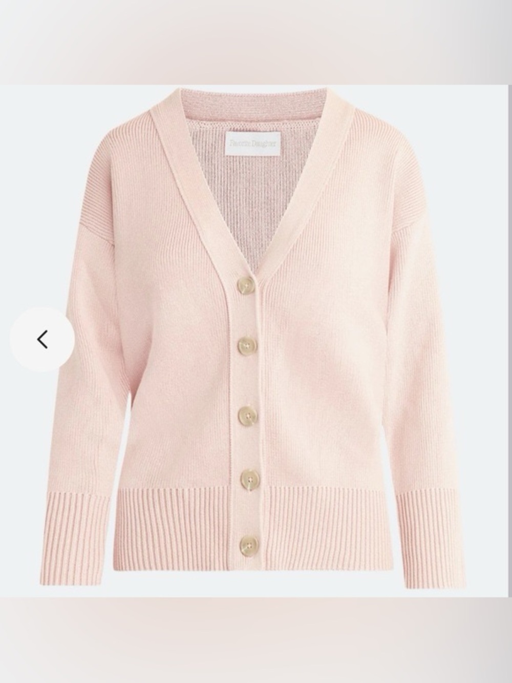Favorite Daughter Blush Pink Button  Cardigan cotton and cashmere size small